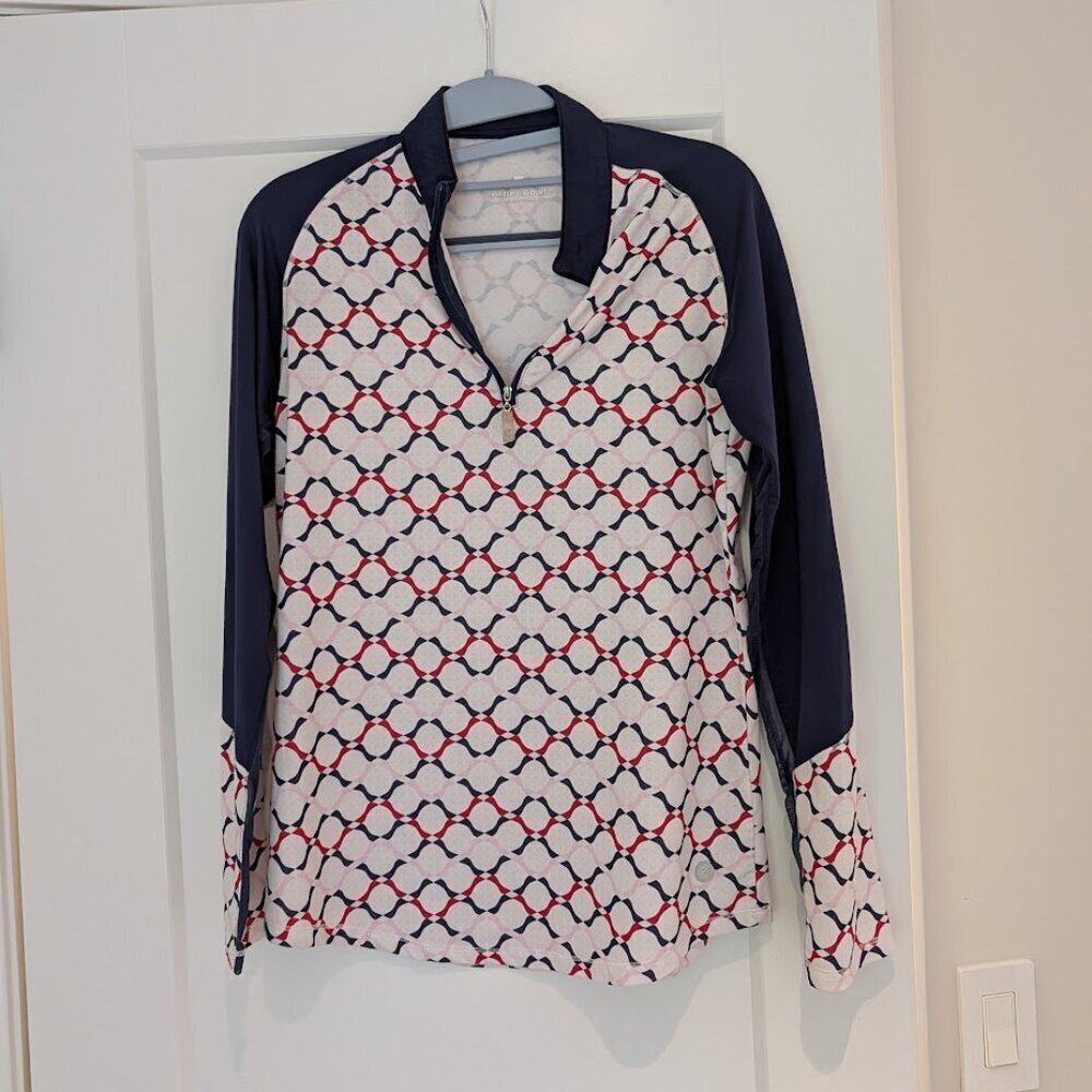 Bette & Court Long Sleeve 1/4 Zip Activewear Multi Top Size Small